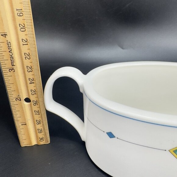 MIKASA ULTRA CERAM Gravy Boat With Underplate Gemini Porcelain Sauce Dish Japan - Picture 3 of 13